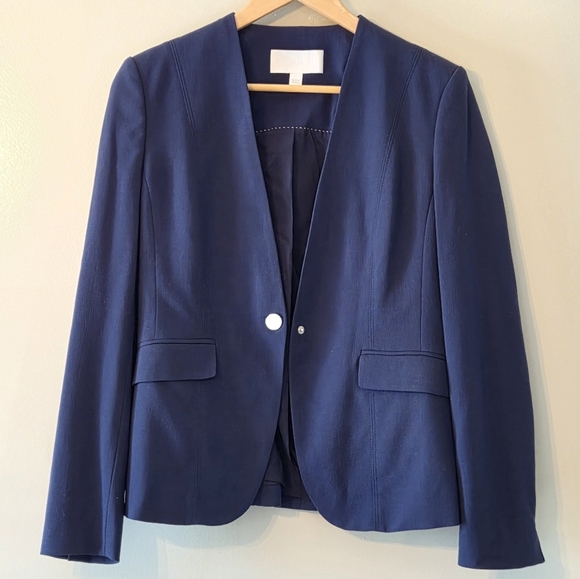 Hugo Boos Jafalea Wool Women's Navy Professional Casual Blazer Size US 6 - Picture 2 of 11